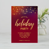 Kerstslingers Feestelijke Kerstparty Folie Uitnodiging (Staand Voorkant)