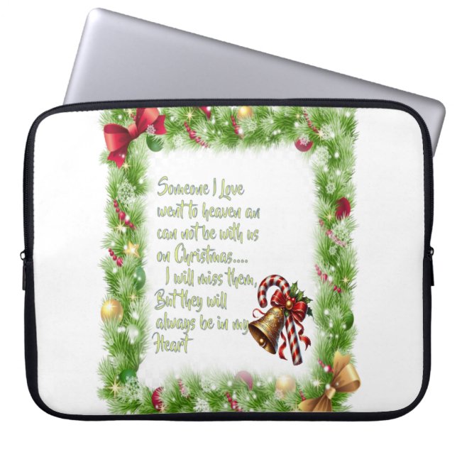 Kerstslogan Laptop Sleeve (Voorkant)