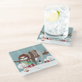 kerstslot glazen onderzetter (Schuin)