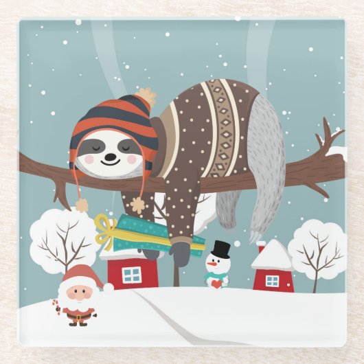 kerstslot glazen onderzetter (Voorkant)