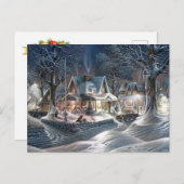 Kerstsneeuw achtergrondfeestdag feestdagenkaart (Voorkant / Achterkant)