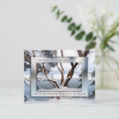 Kerstsneeuw boven de baai feestdagenkaart (Staand voorkant)