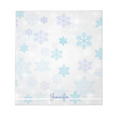 Kerstsneeuw met naam Notitieblok Stocking Stuffer (Voorkant)