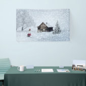 Kerstsneeuw op de Cabin Spandoek (Beurs)
