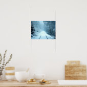 Kerstsneeuw op het spoor poster (Keuken)