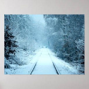 Kerstsneeuw op het spoor poster