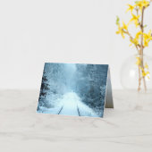 Kerstsneeuw op spoorrails kaart (Gele Bloem)