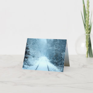 Kerstsneeuw op spoorrails kaart