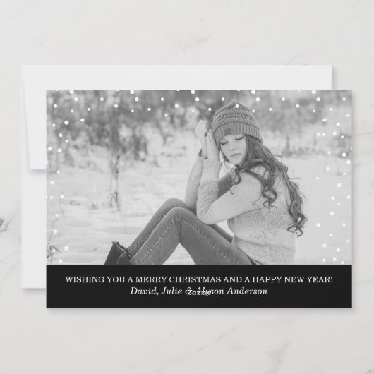 Kerstsneeuw overlay twee foto kaart (Achterkant)