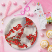 Kerstsneeuw Rode feestdagen kerstmis Papieren Bordje (Feest)