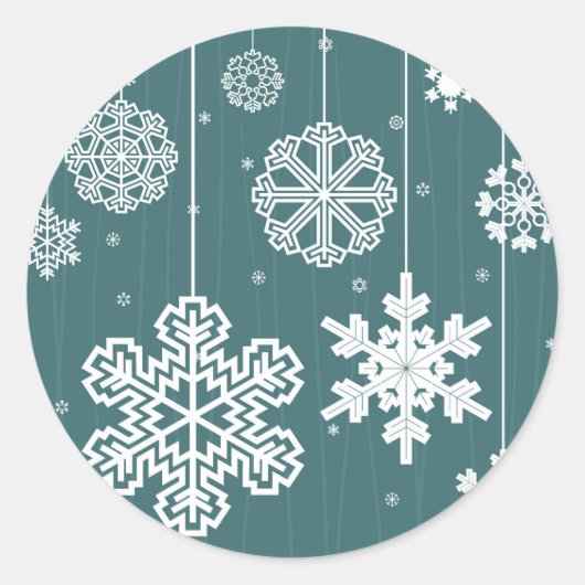 Kerstsneeuw Ronde Sticker (Voorkant)
