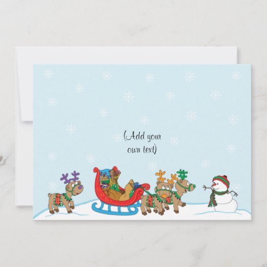Kerstsneeuw Scene 2zijdig/plat/kaart/& env 7"x5" Feestdagenkaart (Voorkant)