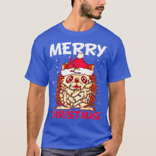 Kerstsneeuw vliegende egel t-shirt