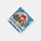Kerstsneeuw Wereldbol Fotosjabloon aangepast Servetten (Hoek)
