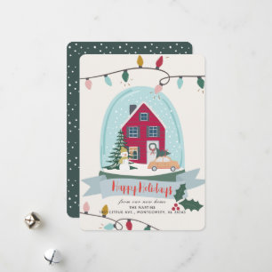 Kerstsneeuw Wereldbol Moving Announge Feestdagenkaart