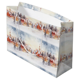 Kerstsneeuw Winter Wonderland Village Landschap Groot Cadeauzakje