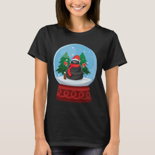 Kerstsneeuwbol IJshockey Sneeuwman T-shirt