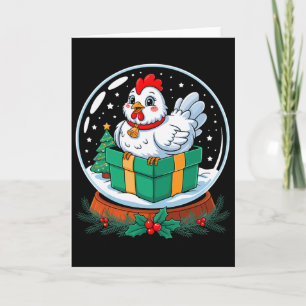 Kerstsneeuwbolkip X-mas Kippen _1 Kaart