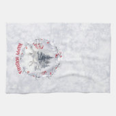 Kerstsneeuwfox | Winterlandschap | Theedoek (Horizontaal)