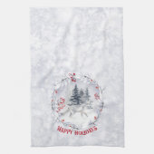 Kerstsneeuwfox | Winterlandschap | Theedoek (Verticaal)