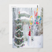 kerstsneeuwgroeten briefkaart (Voorkant / Achterkant)