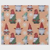 kerstsneeuwknomes cadeaupapier (Vlak)