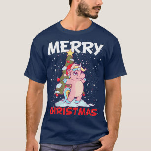 Kerstsneeuwkostuum kerstboom Kinder Unicorn T-shirt