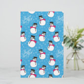 Kerstsneeuwman Briefpapier (Staand voorkant)