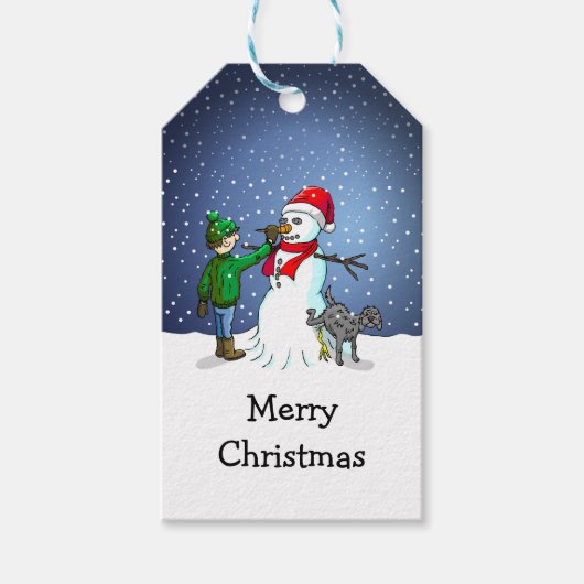Kerstsneeuwman Cadeaulabel (Voorkant)