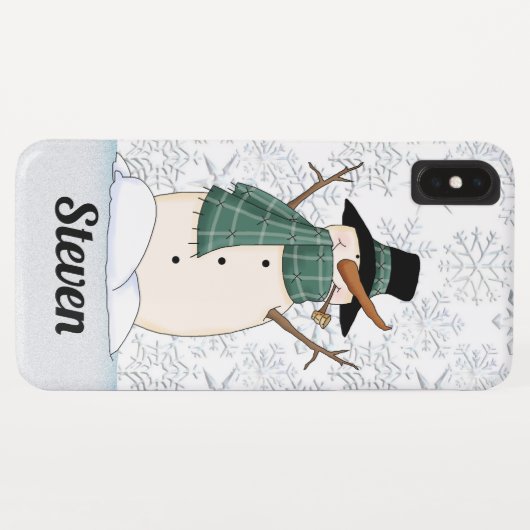 Kerstsneeuwman Case-Mate iPhone Case (Achterkant (horizontaal))