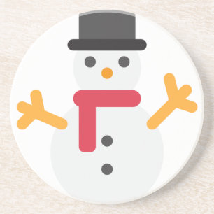 kerstsneeuwman emoji zandsteen onderzetter