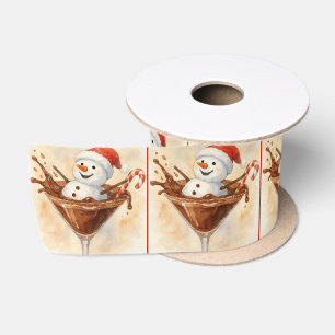 Kerstsneeuwman in een chocolade martini lint