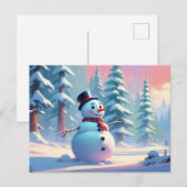 Kerstsneeuwman in het Winterbos Briefkaart (Voorkant / Achterkant)