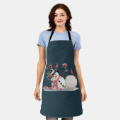 Kerstsneeuwman met wijncadeau Xmas Drink Schort (Gedragen)