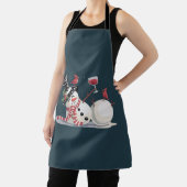 Kerstsneeuwman met wijncadeau Xmas Drink Schort (Insitu)