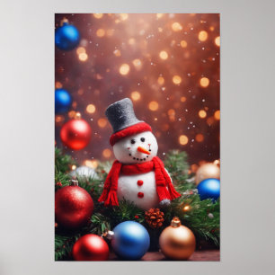Kerstsneeuwman Poster