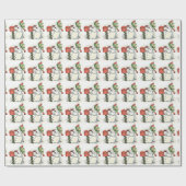  Kerstsneeuwman Rood Brievenbus  Cadeaupapier (Vlak)