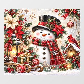 Kerstsneeuwman Ruitstickers Raamsticker