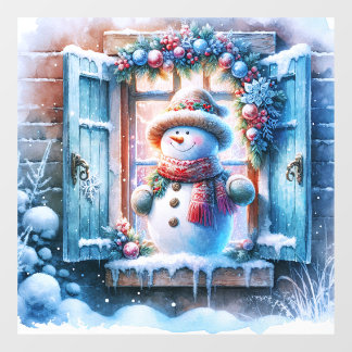 Kerstsneeuwman Ruitstickers Raamsticker