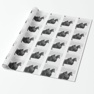 Kerstsneeuwpaarden Equine Rustic Xmas Holiday Cadeaupapier