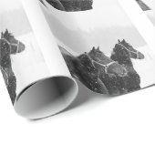 Kerstsneeuwpaarden Equine Rustic Xmas Holiday Cadeaupapier (Rol Hoek)