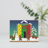 Kerstsneeuwscène Feestdagenkaart (Staand voorkant)