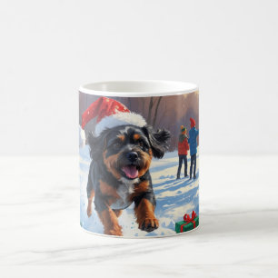 Kerstsneeuwsfeer met Bouvier des Flandres Koffiemok