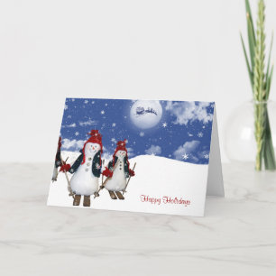 Kerstsneeuwskiën Feestdagen Kaart
