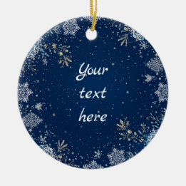 Kerstsneeuwvlok Blauw en Wit Keramisch Ornament