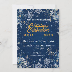 Kerstsneeuwvlok Blauw Kaart