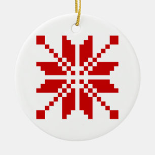 Kerstsneeuwvlok Kerstpatroon Keramisch Ornament