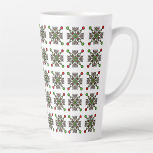 Kerstsneeuwvlok Mandala Latte Mok