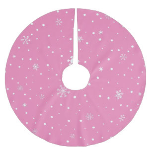 Kerstsneeuwvlok met roze en witte polka dot kerstboom rok