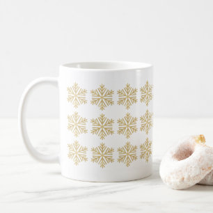 Kerstsneeuwvlok Nep Goud Folie Koffiemok